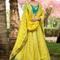 Yellow Organza Silk Embroidered Cut Work Semi Stitched Lehenga Choli