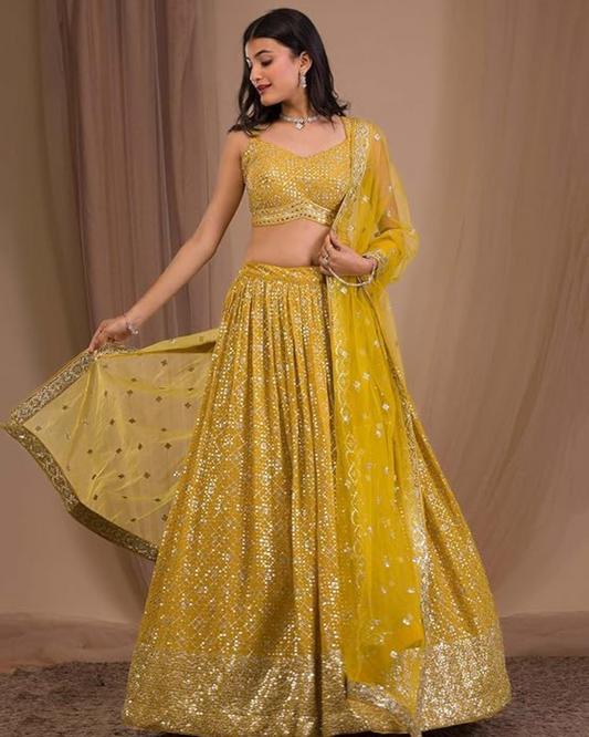 Malaika Arora-inspired glamorous yellow lehenga!