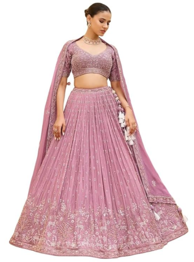 Women's Silk lilac purple lehenga choli for wedding