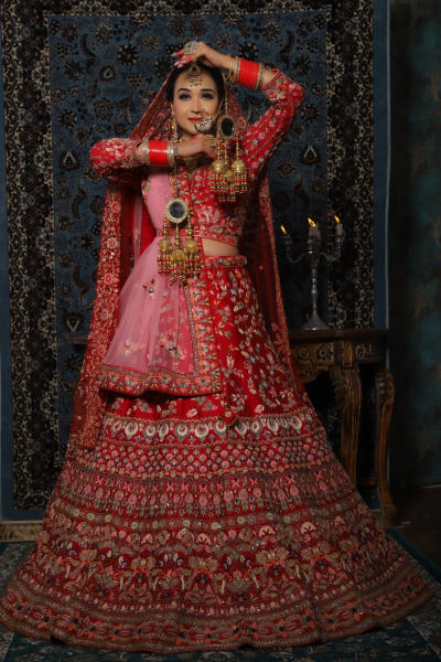 HANDCRAFTED RED LEHENGA SET (LIMITED EDITION)