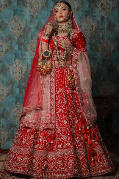 HANDCRAFTED RED LEHENGA SET (LIMITED EDITION)