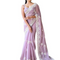 Women's Multicolor Georgette Embroidered Saree With Blouse Piece