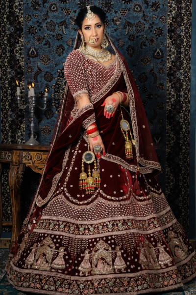 Handcrafted Maroon Lehenga Set (Limited Edition)